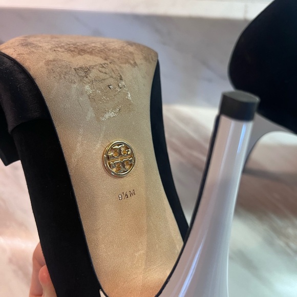 Black Suede Tory Burch Heels - Picture 3 of 6